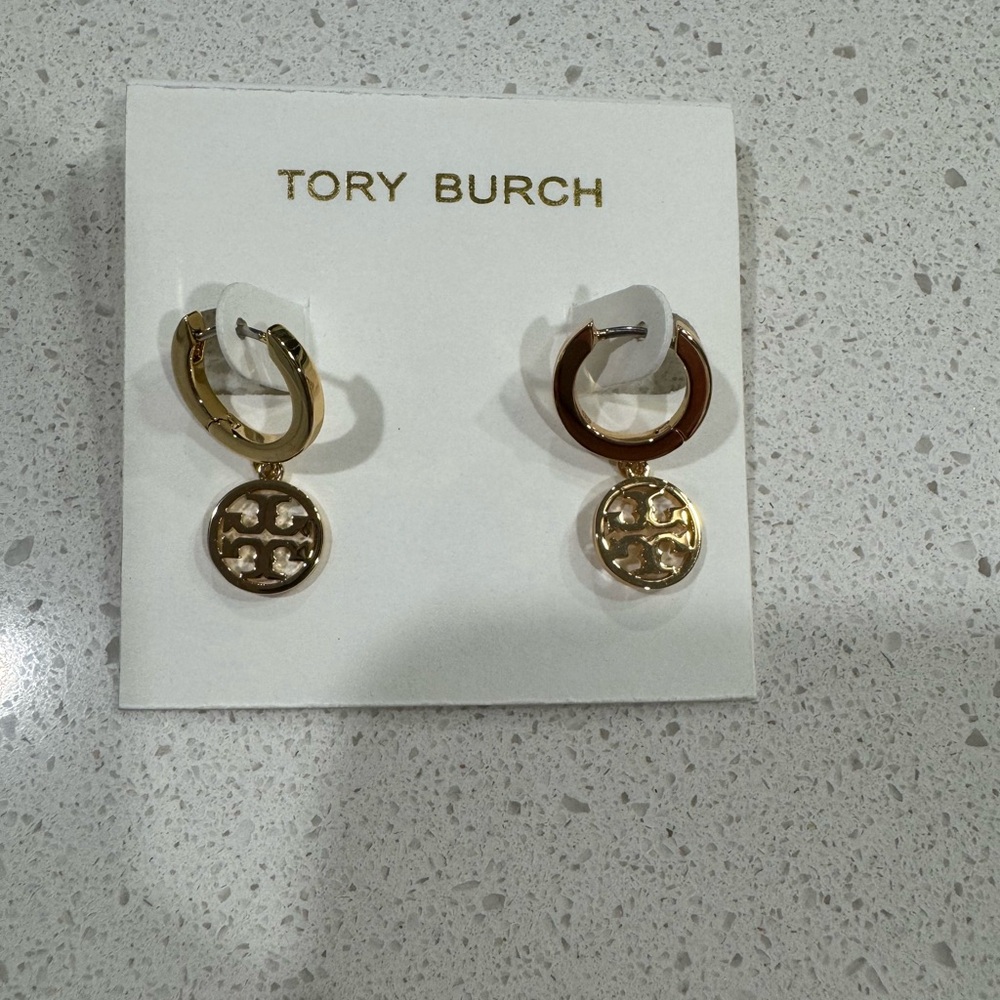 Tory Burch Miller Huggie Hoop Earrings